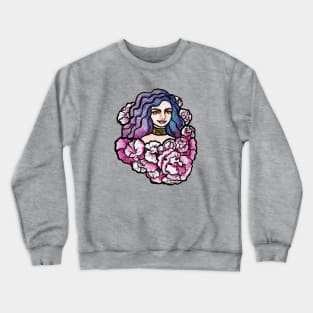 Pink Flower Goddess Crewneck Sweatshirt